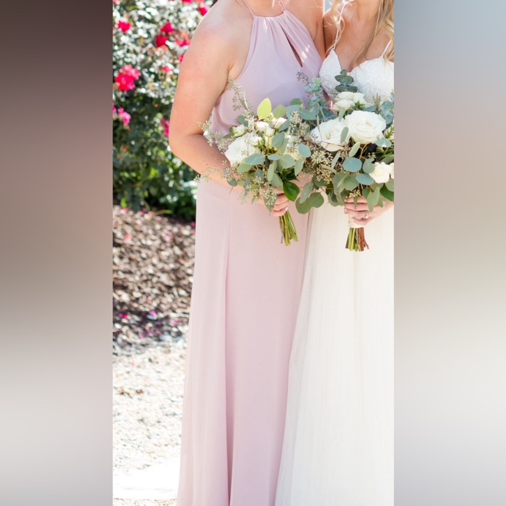 Wtoo Halter Key Hole Chiffon Bridesmaids Dress - Chateau Rose